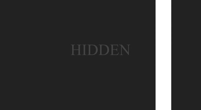 Minimalist hidden text motion with moving vertical animation white bar