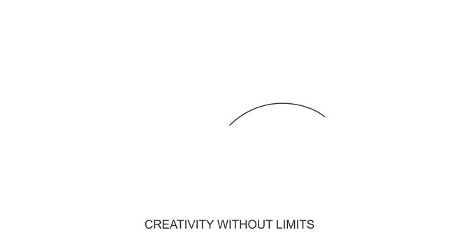 Minimalist line animation: creativity without limits concept animation