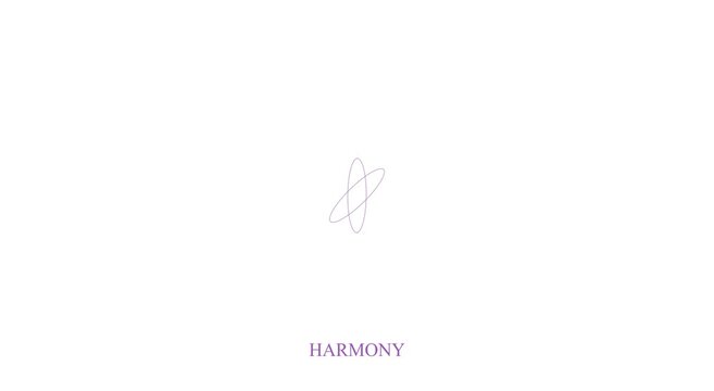 Minimalist harmony abstract motion with rotating geometric rings animation