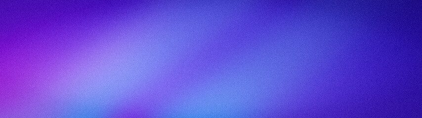 Fototapeta premium Abstract grainy wide background with vibrant purple blue and violet blur gradient