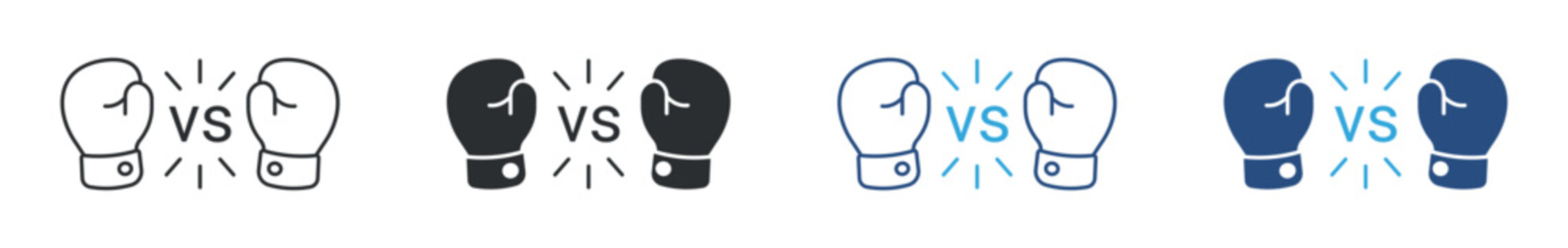 Boxing versus icon set. competition and battle concept. vector illustration.
