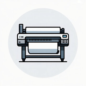 Large format printer isolated on transparent background