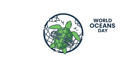 Green sea turtle ocean conservation symbol. © Achmad Rahayudin