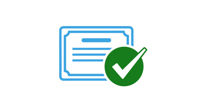 Green check mark on document icon.