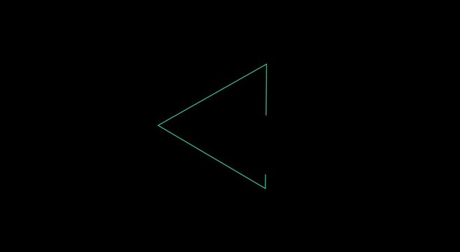 Minimalist neon geometric triangle animation on animation black background