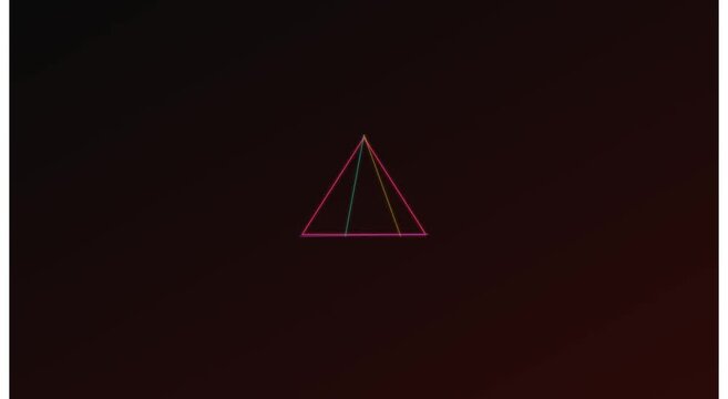 Minimalist neon triangle geometric abstract motion background animation