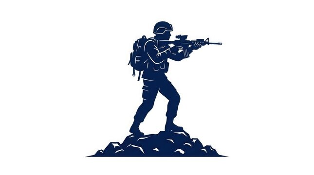 Patriot day remembrance silhouette of soldier with rifle honoring 9 11 heroes and first responders
