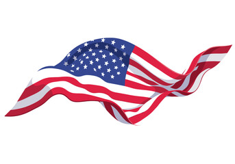 Obraz premium United States of America waving flag graphic featuring folded cloth details in a clean commercial vector style for national patriotic themes