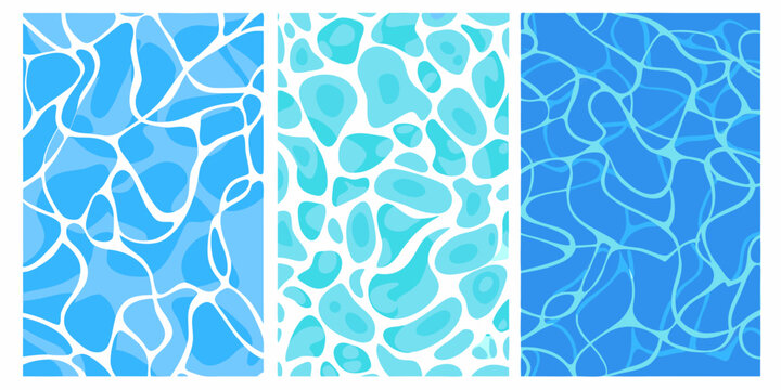 water texture pattern triptych abstract blue water surface