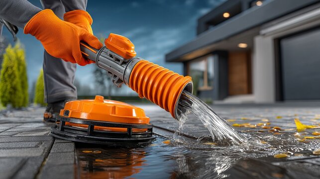 Manual Tool for Cleaning Clogged Outdoor Drain with Auger Device