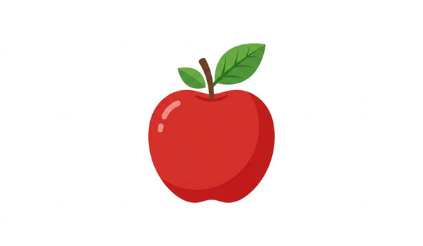 Ilustrasi vektor buah apel merah terisolasi dengan latar belakang putih