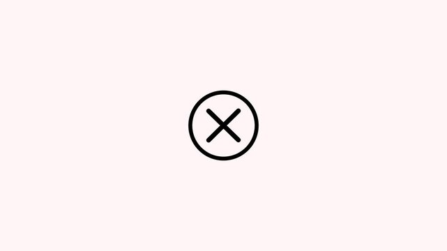 Minimalist animated circle transforming into an x mark, clean line motion for user interface animation