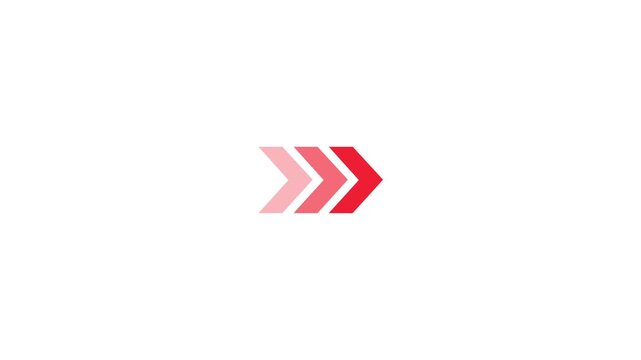 Minimalist red arrow loading animation dynamic progress indicator for digital interfaces and web ui