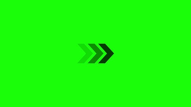 Animated green arrow loading minimalist directional pointer for ui and digital presentations animation