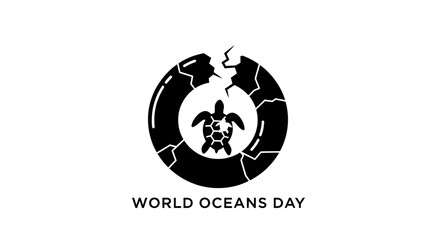 World Oceans Day Turtle Logo. © Novi Ratnasari