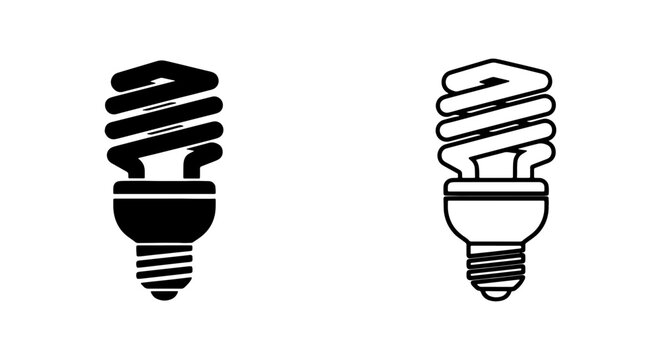 Energy-saving light bulb vector icon, compact fluorescent lamp, eco-friendly lighting symbol