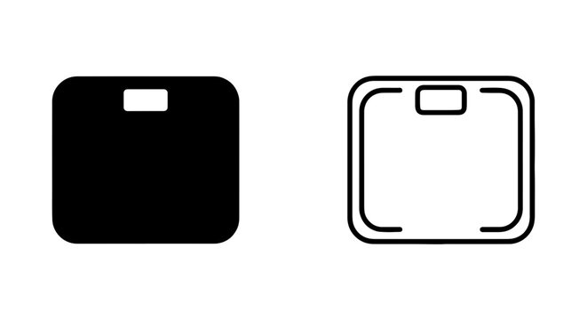 Weight Scale Icon, Bathroom Scale Symbol, Body Weight Measurement, Health and Fitness Vector