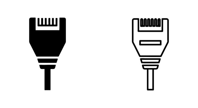 RJ45, Ethernet, Network, Connector Icons, Vector