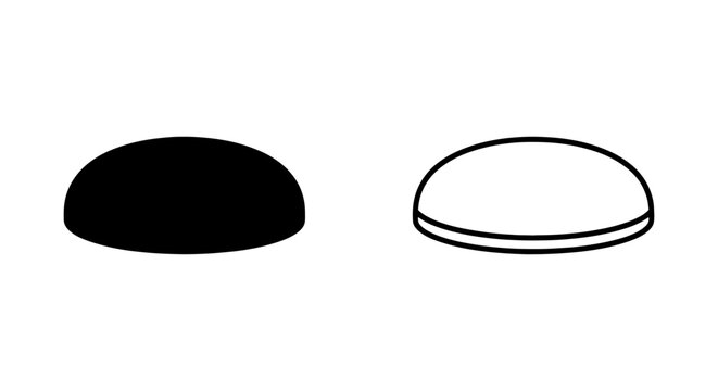 Two Simple Dome Icons, Black and White, Vector Shapes, Minimalist Design