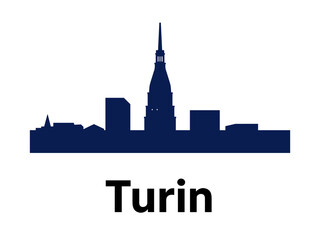 Fototapeta premium Turin Italy Skyline Silhouette Illustration with Minimal Urban Architecture Vector Design