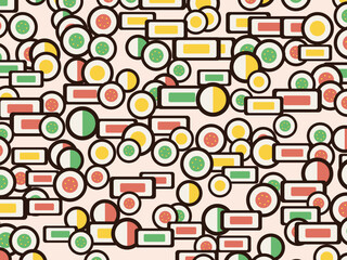 Maki Sushi Pattern Colorful Japanese Cuisine Design © iushakovsky