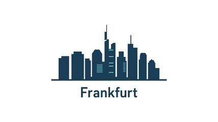 Fototapeta premium Frankfurt Germany Skyline Vector Illustration with Modern Skyscrapers