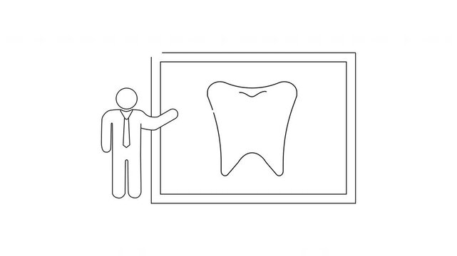 Dentist Presentation Showing Tooth X-ray on Screen.