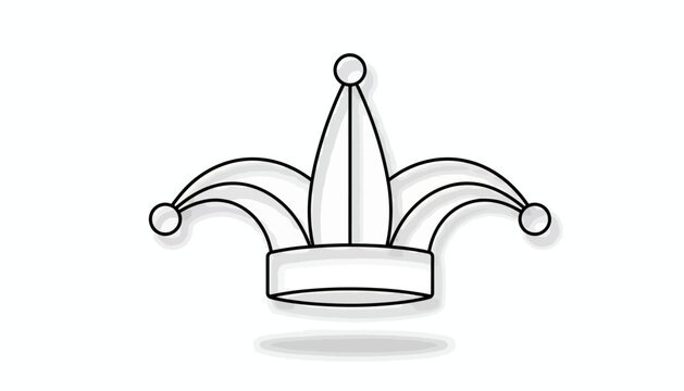 Jester hat, fool's cap, royal jester, crown icon, vector illustration