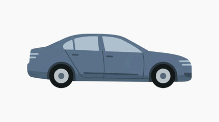 Fototapeta premium A sleek, modern gray car in motion, ready to hit the road. This car has a sophisticated, minimalist design and it stands for transport in white background.