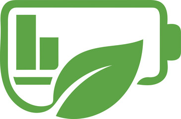 Green eco friendly business growth chart with leaf symbolizing sustainable development © Bijali