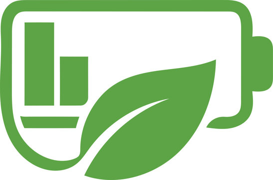 Green eco friendly business growth chart with leaf symbolizing sustainable development