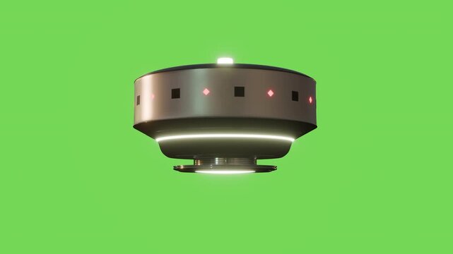 3D animation of the UFO/UAP concept from the 1987 incident in Golf Breeze, Florida. The video is on a seamless loop with a green screen as the background.
