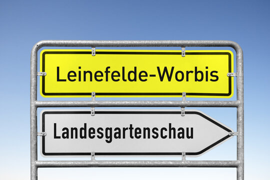Wegweiser, Leinefelde-Worbis (Th&uuml;ringen), Landesgartenschau, (Symbolbild)