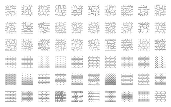 Landscape Architecture CAD Hatch Pattern Set Grass Water Stone Wall Texture Elements Collection