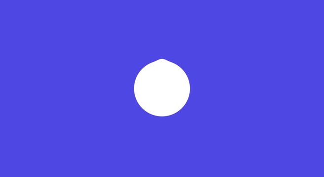 Minimalist white circle pulsing animation on a vibrant blue animation