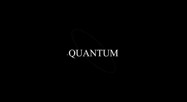 Quantum computing technology concept with glowing particle animation