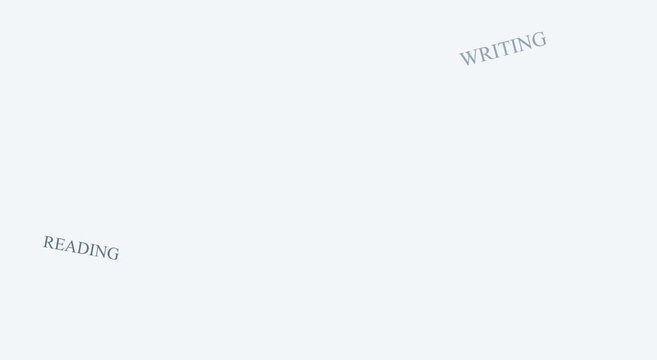 Reading and writing kinetic typography motion animation background