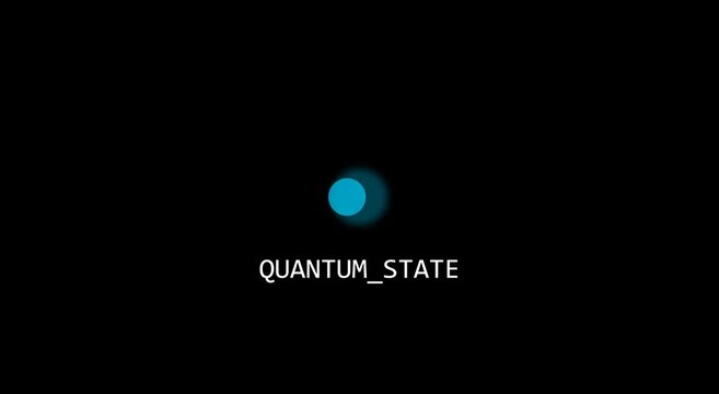 Quantum state abstract motion with glowing blue particle animation