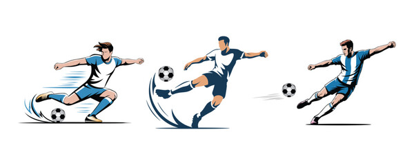 Football player, soccer player, kicking the ball shooting goal © MohammadHasanur