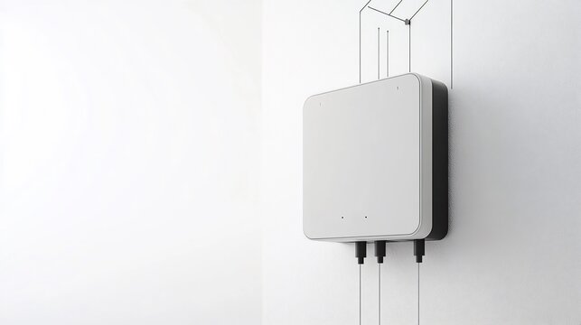 A High Tech Design of a Wireless Access Point Integrated Into Network Infrastructure White Background