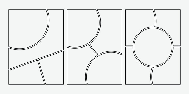 Comic book panels set. blank template for a manga collage. Panel for storyboard layout. Empty page line frame for photo collage.