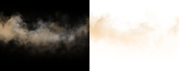 Warm dusty fog cloud drifting through a black background with smoky texture isolated for cinematic overlay and PNG composition © Motion King