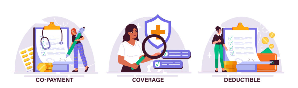 Health Insurance Concepts. Vector illustration
