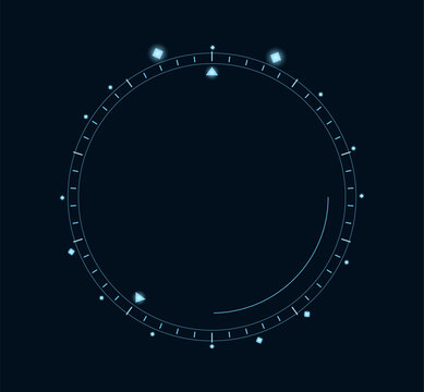 Tech circle interface. Vector illustration