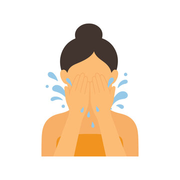 Person Washing Face Water Splash illustration
vector color illustration on a white background