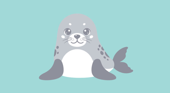 Cute Cartoon Seal Illustration