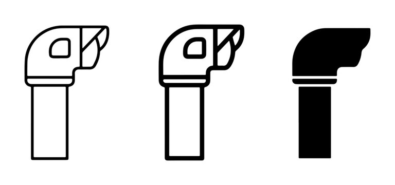 Plumbing Pipe Elbow Icons, Industrial Connection Symbols, Plumbing Fixture Graphics, Water System Components, Vector Set