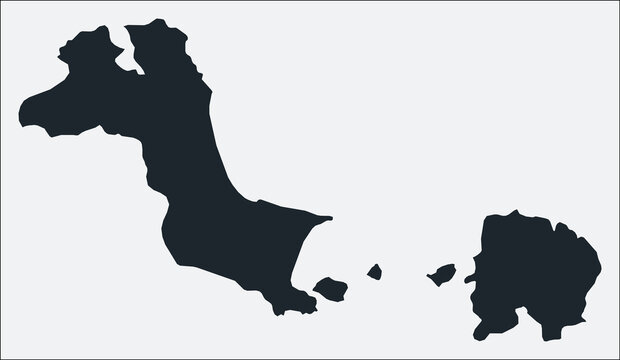 Bangka-Belitung, ID, Indonesia map. Just a simple border map. Shape of the region. Blank boundary outline. Vector illustration.