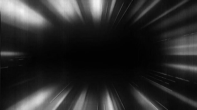 Dark Black White LED Light Ray Burst Vignette Abstract Background, Radial Glow Beam Stage Spotlight Cinematic Dramatic Video Backdrop Effect