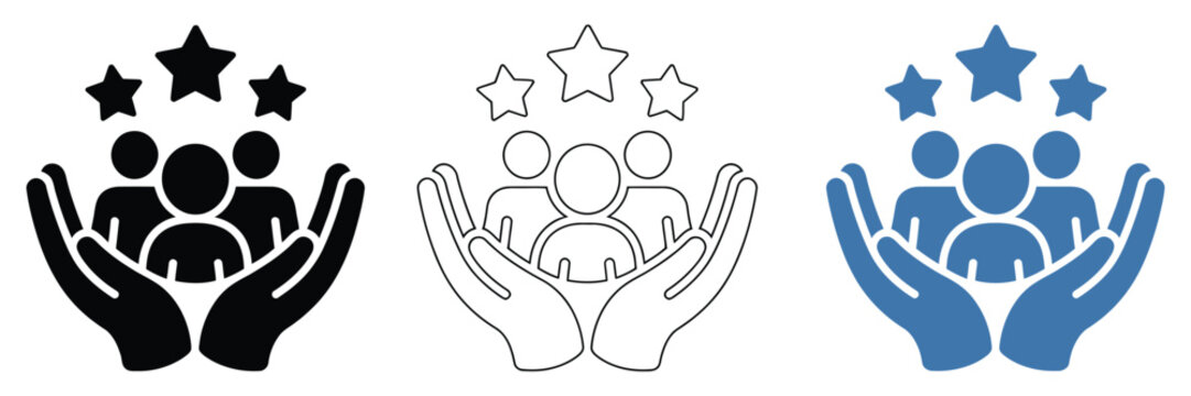 Customer retention loyalty icon representing repeat customers trust engagement rewards program and brand relationship management